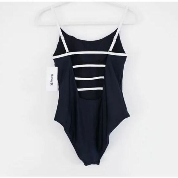COPY - Hurley HROP1000 Women's Size 1X Black/White Trim 1-piece Padded Swimsuit - Picture 2 of 2